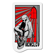 H-Street Matt Hensley Stained Glass Sticker - Red 5.5" x 3.3"