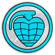Thunder Trucks Circle Grenade II Sticker - Medium Blue 6"x6"inch
