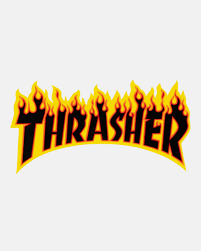 Thrasher Magazine Flame Logo Black Sticker 10.25"x3.25" inch