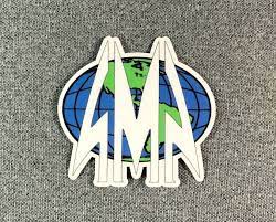 Santa Monica AIrlines World Sticker 2.5'x 2.5'inch