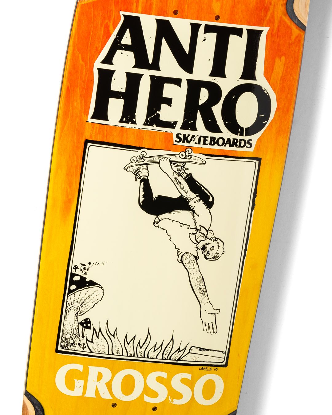 Anii-Hero Skateboards Skate Shop Day Limited Edition Jeff Grosso Fade Stain Orange/Yellow
