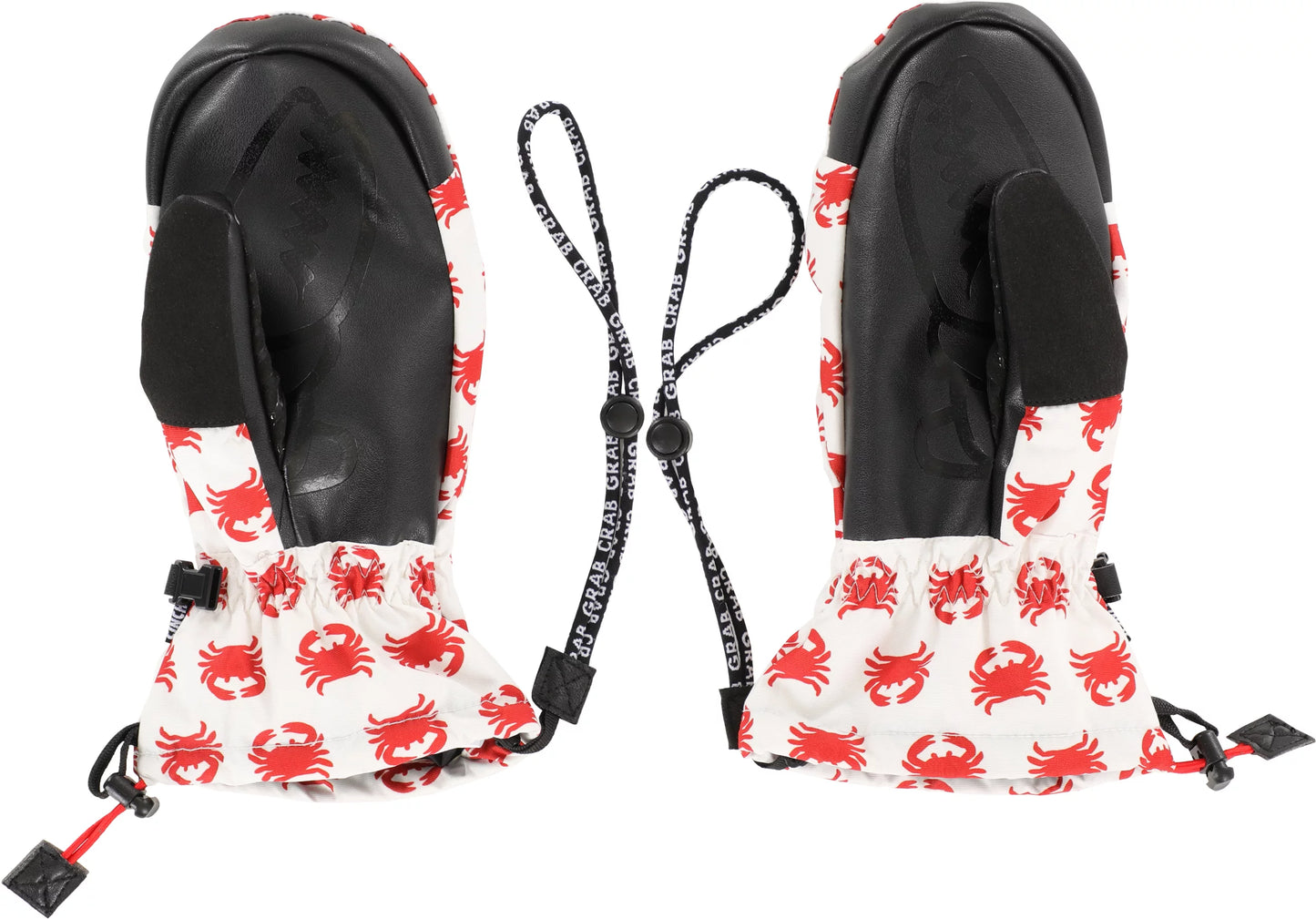 Crab Grab Cinch Youth White/Red Crabs Snowboarding Mitten 2025