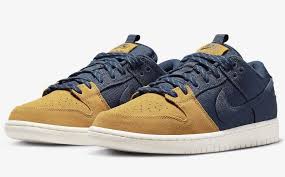 Nike SB Dunk Low Pro PRM Desert Ochre/Midnight Navy SIZE 8 Skateboarding Shoes