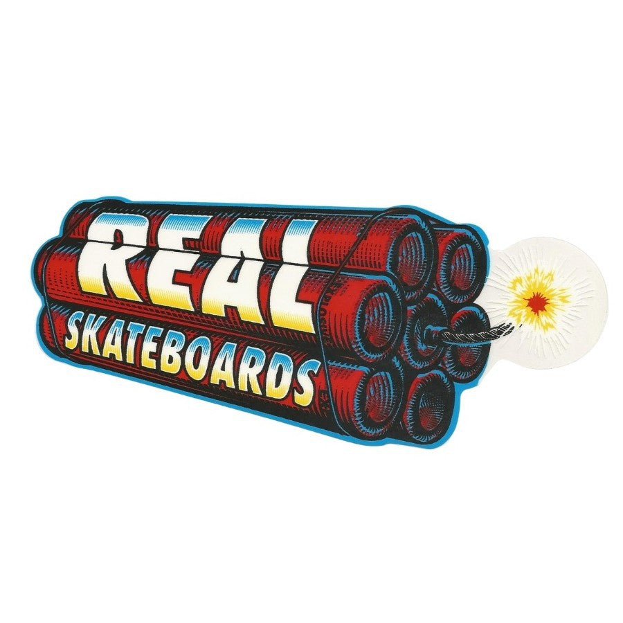 Real Skateboards Dynamite Sticker 8" X 3.25"