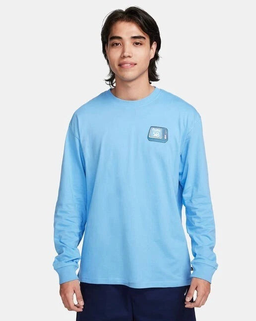 Mens Nike SB Max 90 Long Sleeve T-shirt University Blue