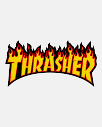 Thrasher Magazine Flame Logo Yellow Sticker 10.25"x3.25" inch