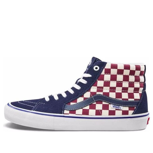 VANS Sk8-Hi Pro Checkerboard High Top Sneakers Dress blues