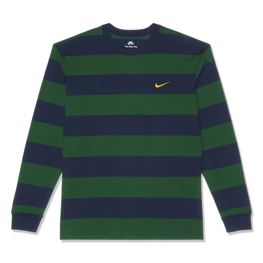 Nike SB Stripped Long Sleeve T-Shirt-Midnight Navy/Gorge Green