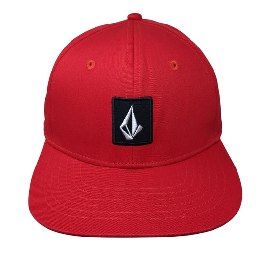 Volcom Stone Logo Snapback Hat Red One Size Adjustable