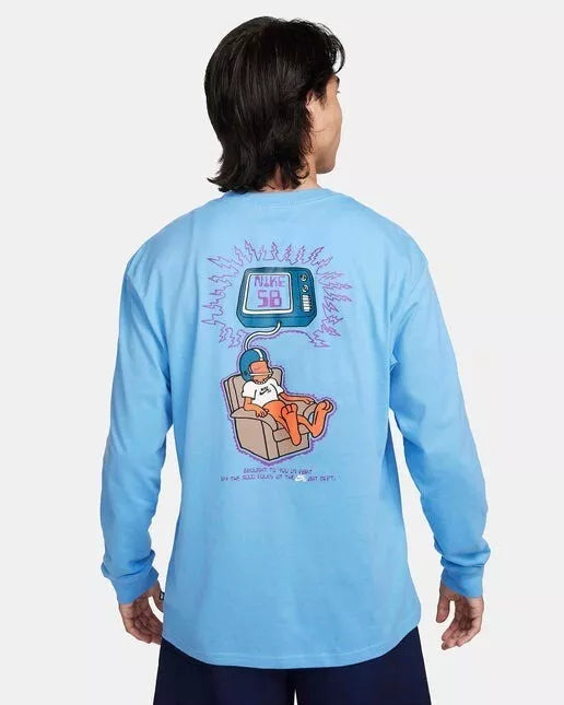 Mens Nike SB Max 90 Long Sleeve T-shirt University Blue