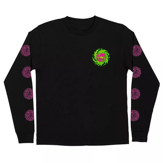 Santa Cruz SLIME BALLS SB LOGO LONG SLEEVE Skateboard T Shirt BLACK