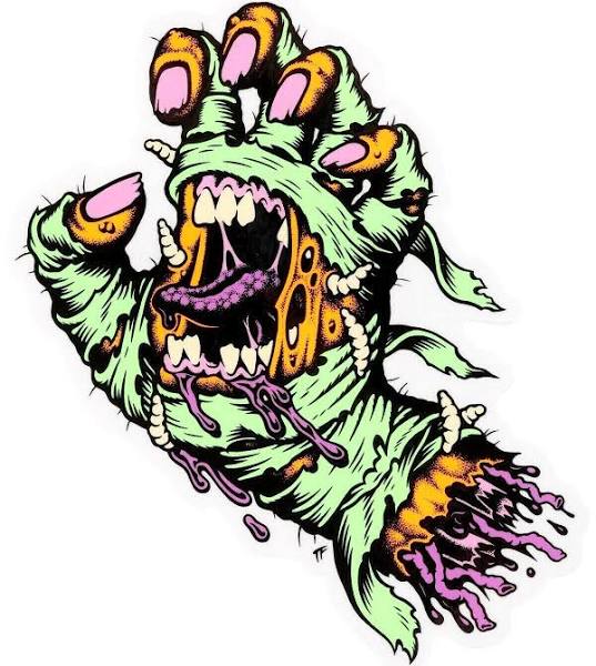 Santa Cruz Mummy Hand Sticker Multi Color 5" X 6"