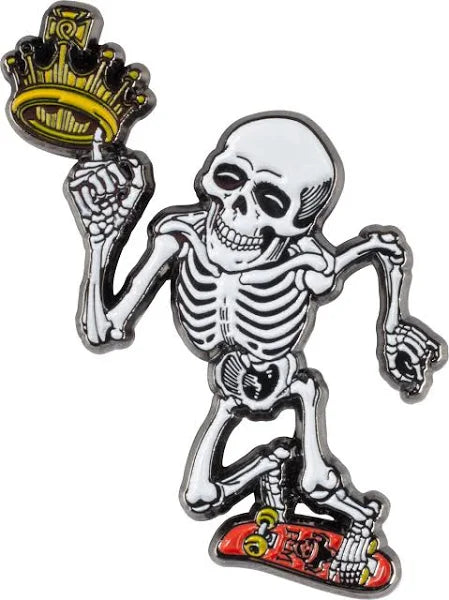 Powell Peralta Lapel Pin Bones Brigade Series 15 Rodney Mullen Skeleton and Crown