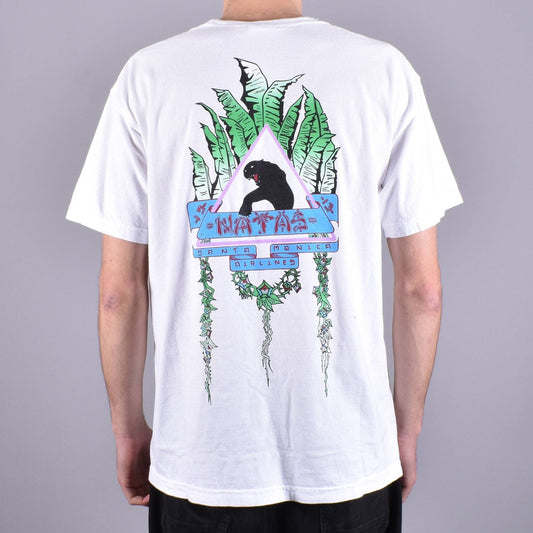 SANTA MONICA AIRLINES SKATEBOARDS Santa Monica Airlines Skateboards SMA Natas Leaves Pocket T-Shirt - White