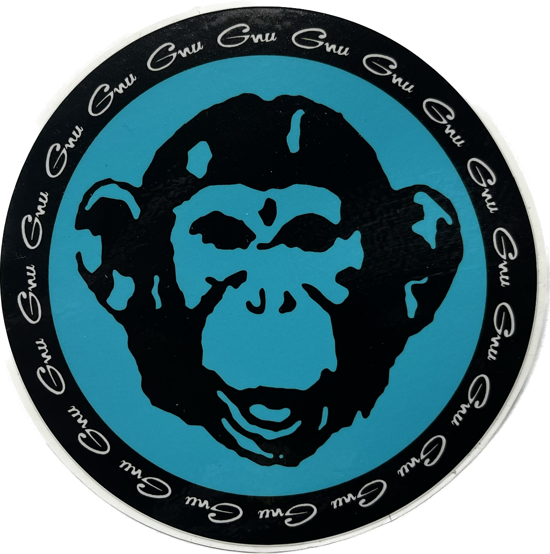 Gnu Snowboards Monkey Circle Sticker 4" Assorted colors