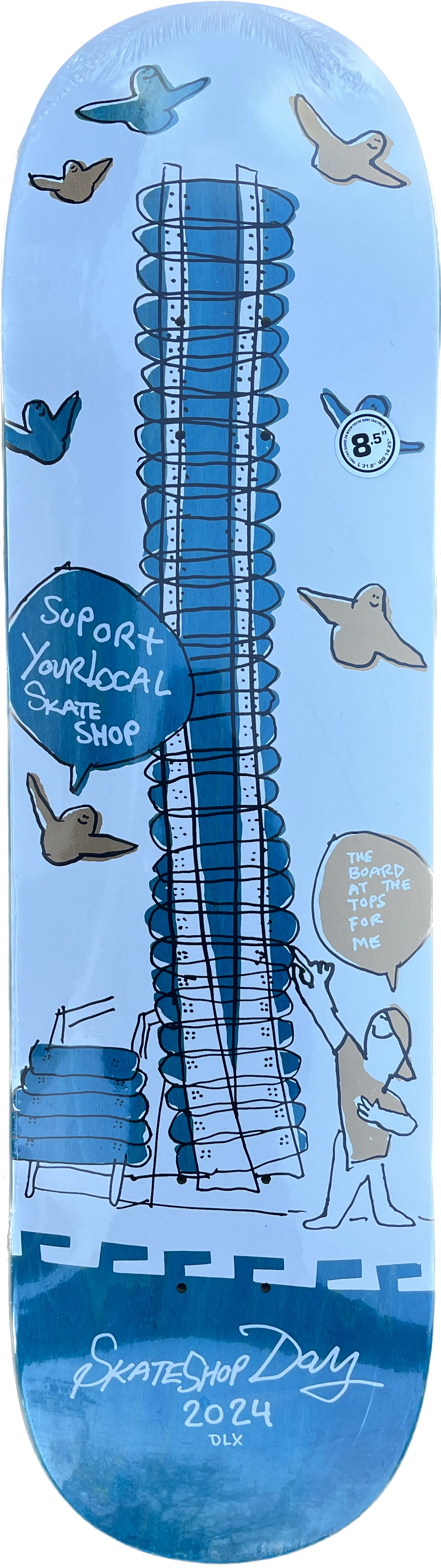 Skate Shop Day Shop Keepers Deck By Deluxe Assorted Colors Artwork By Mark Gonzales size 8.5