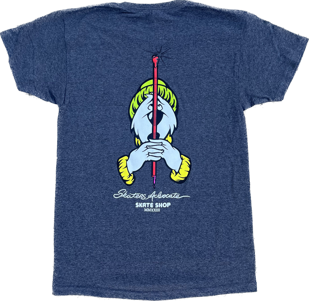 Skaters Advocate Slurpee Bear and Straw Powell Peralta Spoof T-Shirt Ash Grey