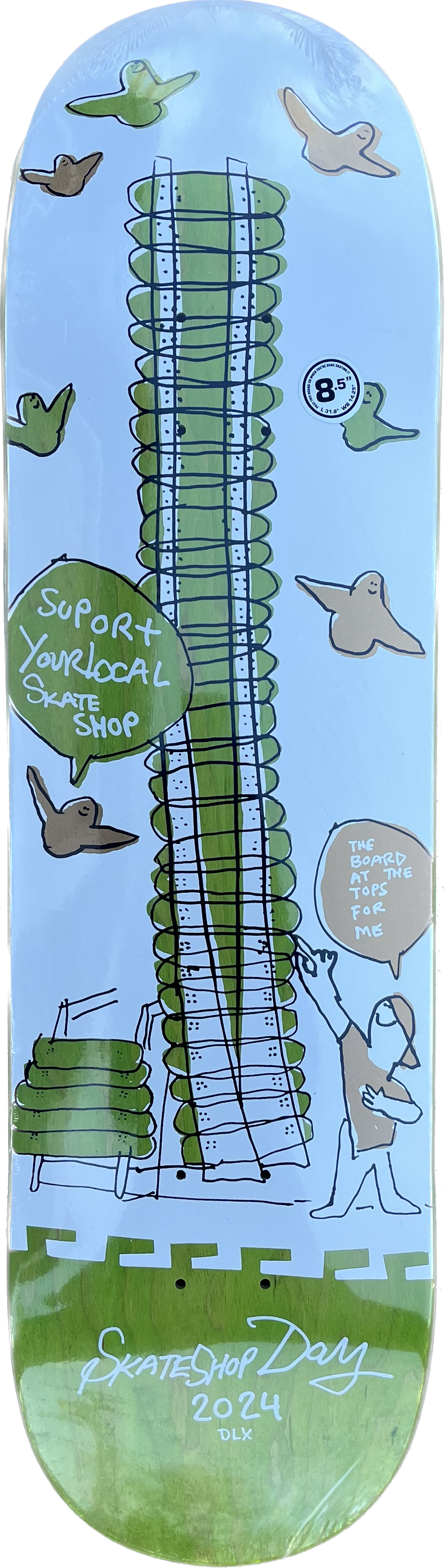 Skate Shop Day Shop Keepers Deck By Deluxe Assorted Colors Artwork By Mark Gonzales size 8.5