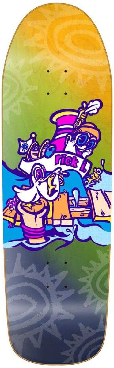New Deal Skateboards Rick Ibaseta Tugboat HT Skateboard Deck  Neon 9.875" Heritage Reissue