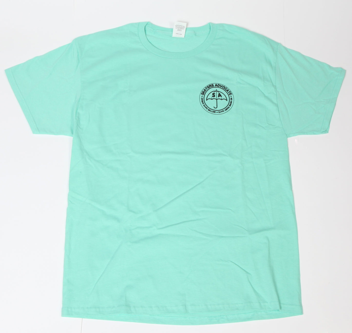 Skaters Advocate No More Rainy Days Tee Shirt Color-Mint
