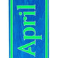 APRIL TEAM OG LOGO BLUE/GREEN SKATEBOARD DECK 8.25