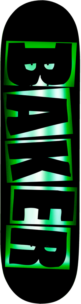 BAKER JACOPO BRAND LOGO BLACK/GREEN FOIL DECK 8.25