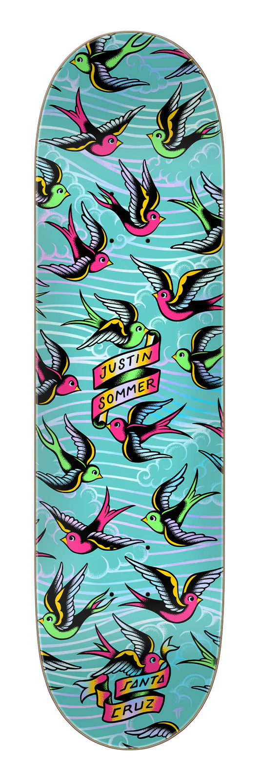 8.0in Sommer Sparrows Santa Cruz Skateboard Deck
