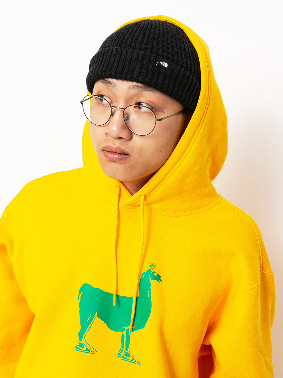 Nike SB Llama Fleece Pullover Skate Hoodie - University Gold/Stadium Green
