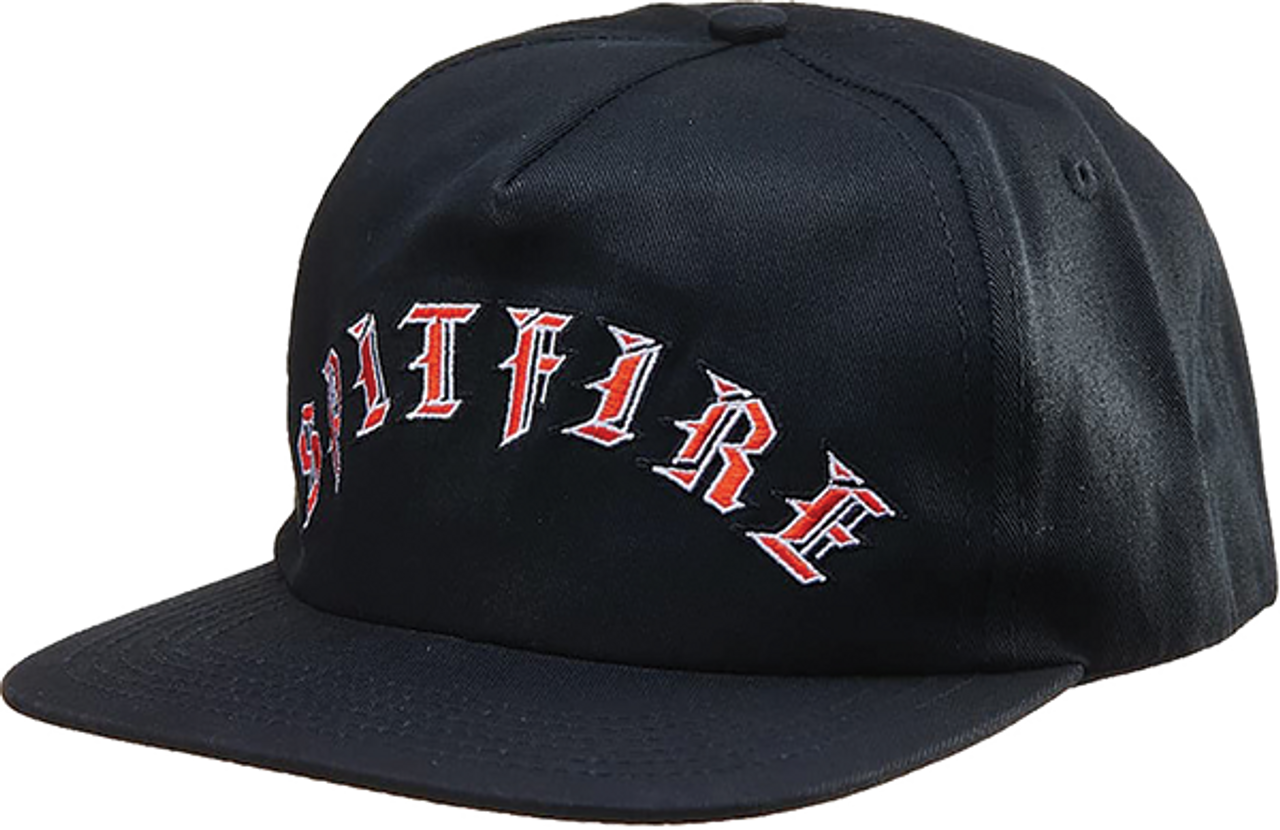 SPITFIRE OLD E ARCH HAT ADJ-BLACK/RED/GREEN