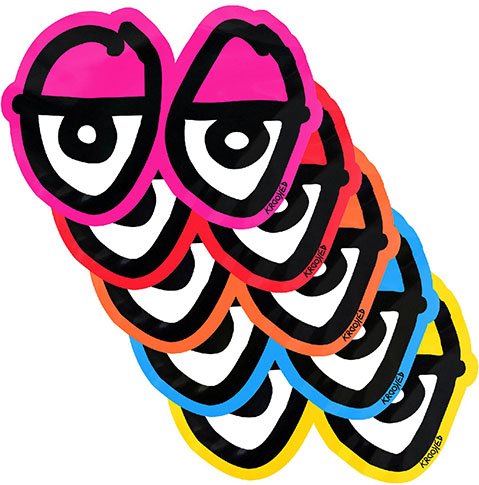 Krooked Skateboards Eyes Die Cut Sticker Small 3" Assorted Colors