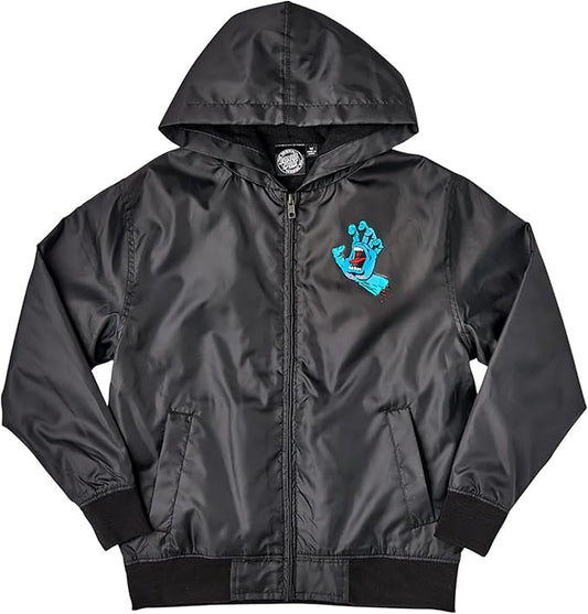Santa Cruz Big Boys' Screaming Hand Windbreaker Jacket ,Medium,Black