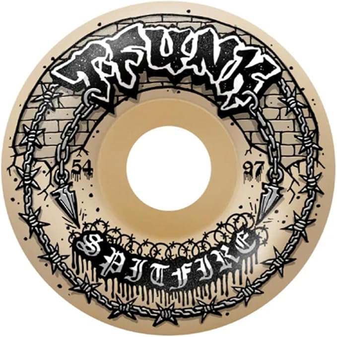 Spitfire Skateboard Wheels 54mm F4 97A T-Funk Raw Radial full