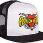 SANTA CRUZ Men's Poison Heart Mesh Mid Profile Trucker Adjustable Hat One Size,Black/White