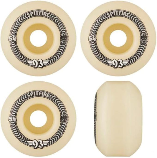 Spitfire Skateboard Wheels 54mm F4 Soft Sliders 93A Classics Natural