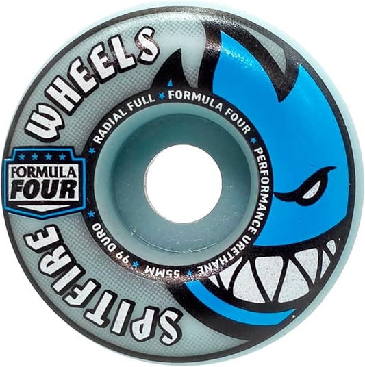 Spitfire Skateboard Wheels 55mm F4 99A Radial Full Light Blue