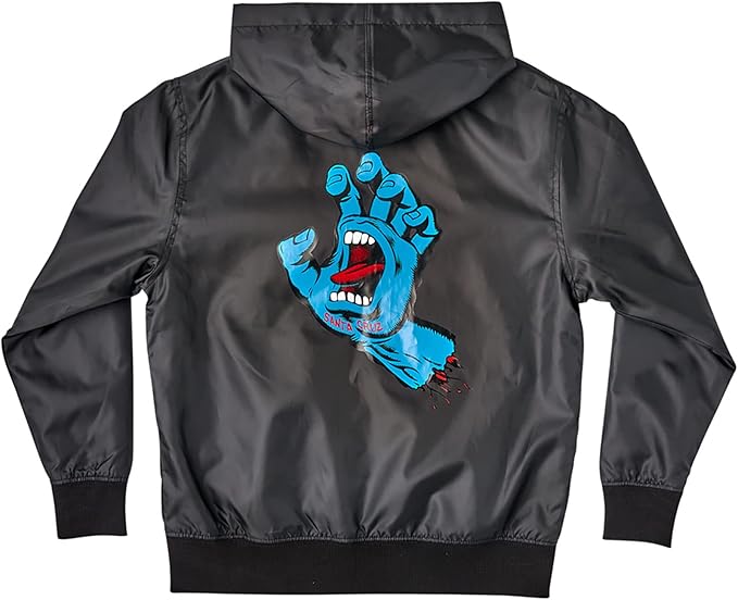 Santa Cruz Big Boys' Screaming Hand Windbreaker Jacket ,Medium,Black