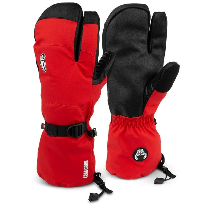Crab Grab Cinch Trigger Mittens Red/Black