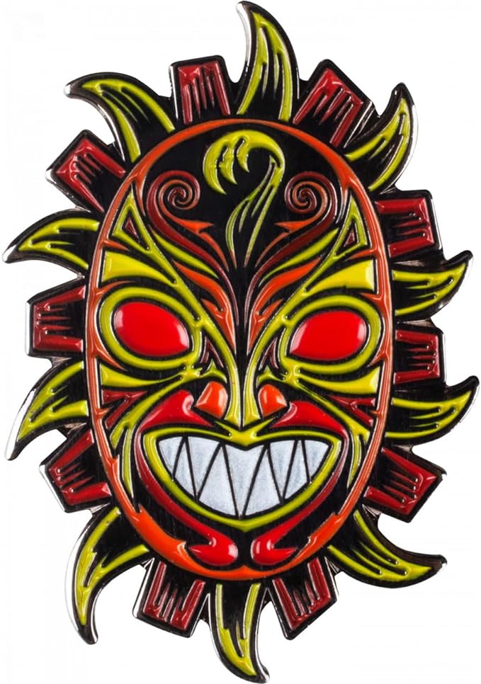 Powell Peralta Guerrero Mask Lapel Pin Glow in the Dark teeth O/S multi color