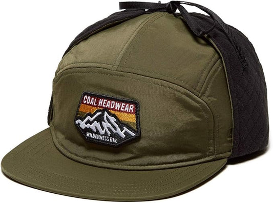 Coal Tracker 5-Panel Quilted Earflap Flannel Lined Hat Olive