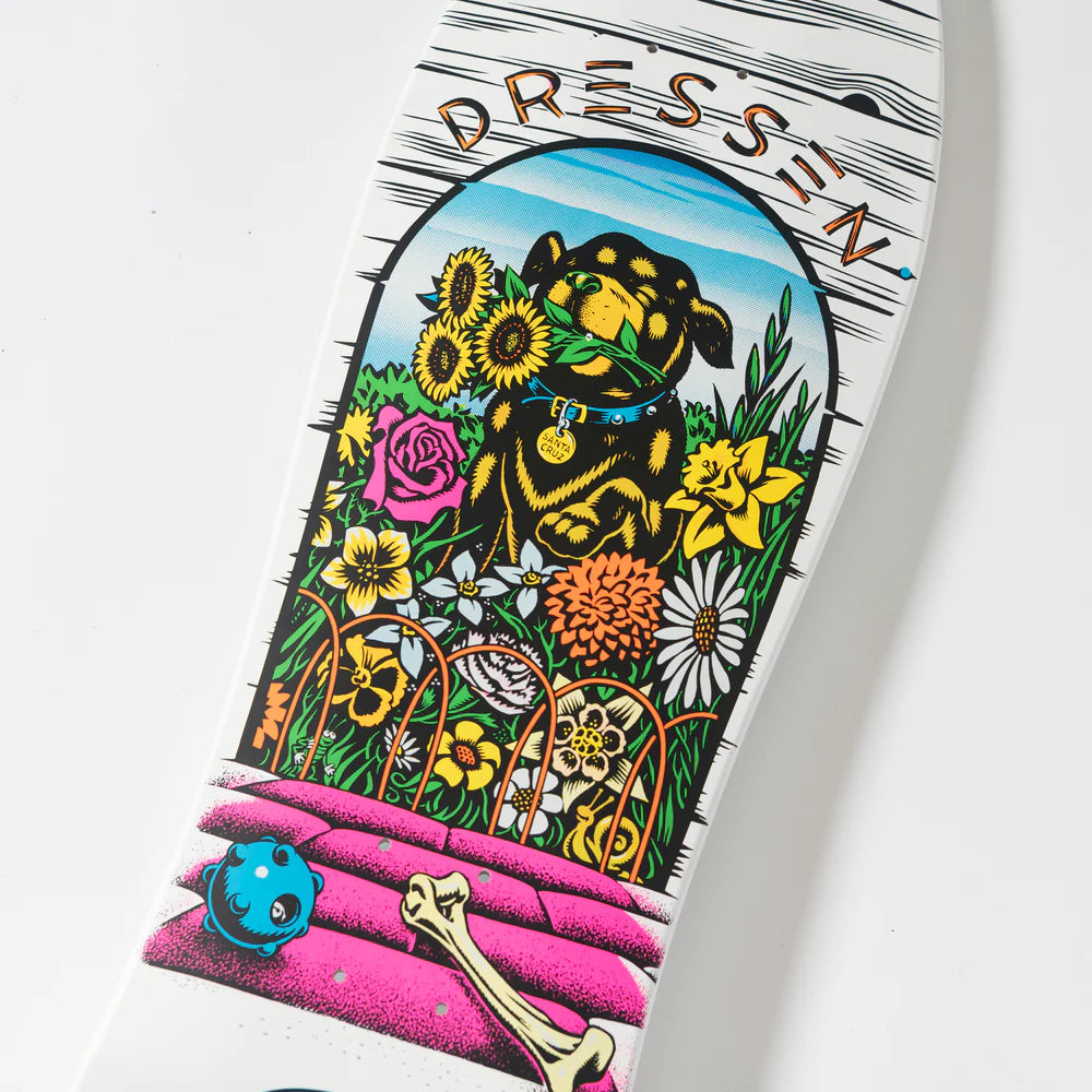 Santa Cruz 9.5in Dressen Pup Reissue Skateboard Deck