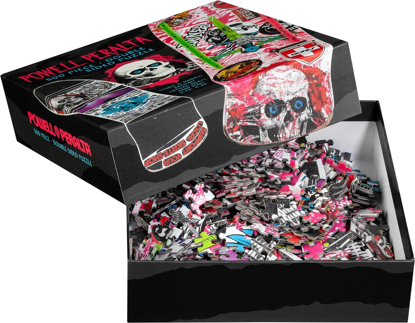 Powell Peralta Skull & Sword GeeGah Skateboard Deck Puzzle Pink 500 Pieces