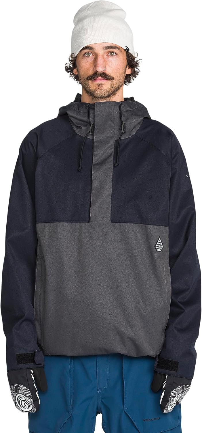 VOLCOM MEN'S HOSSEGOR 20K PULLOVER JACKET BLACK
