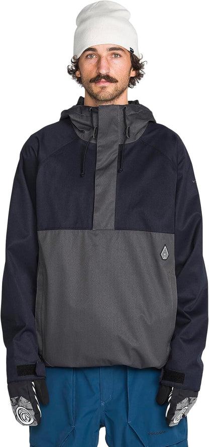 VOLCOM MEN'S HOSSEGOR 20K PULLOVER JACKET BLACK