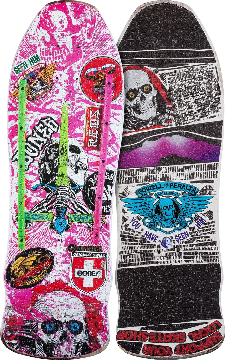 Powell Peralta Skull & Sword GeeGah Skateboard Deck Puzzle Pink 500 Pieces