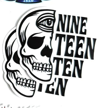 1910 NINE TEEN TEN skull sticker