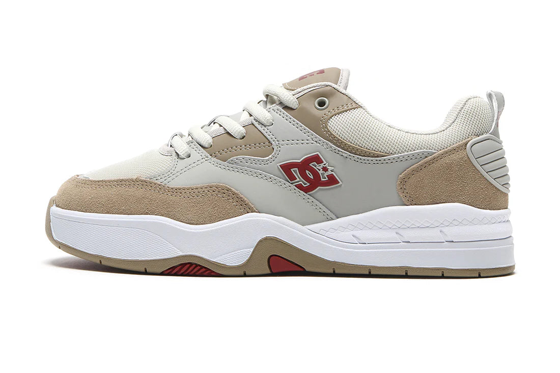 DC ASCEND SHOES - TAUPE/SILVER/RED