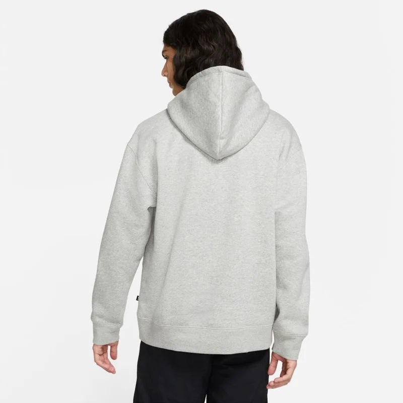 Nike SB Llama Fleece Pullover Skate Hoodie - Dark Heather Grey/Black
