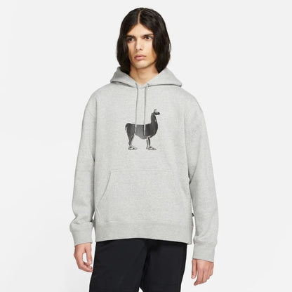 Nike SB Llama Fleece Pullover Skate Hoodie - Dark Heather Grey/Black