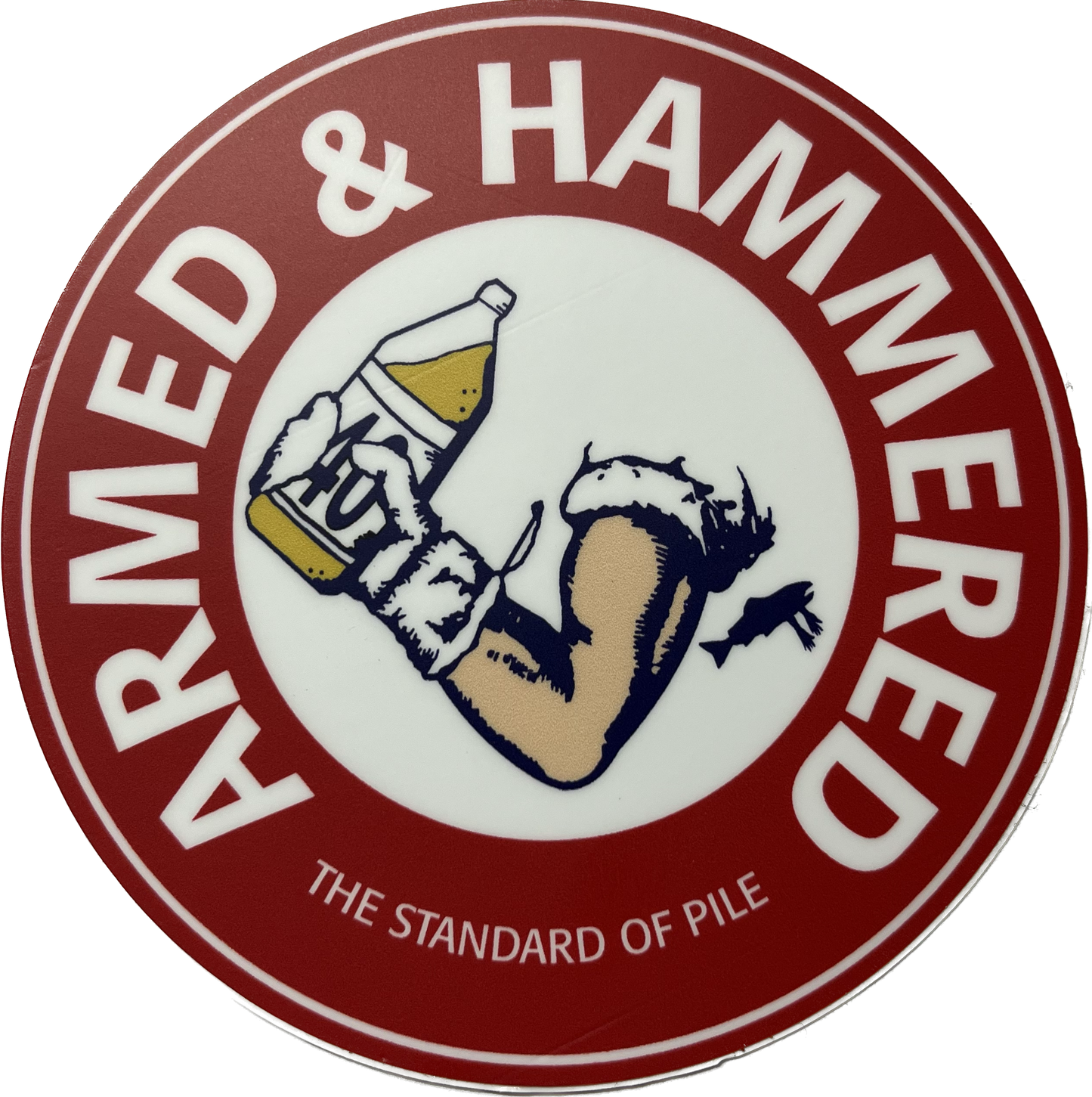 Salmon Arms Armed & Hammered 4" Circle Sticker