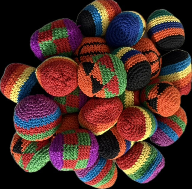 Assorted Hacky Sacks (footbags) Multicolor Hand Knitted